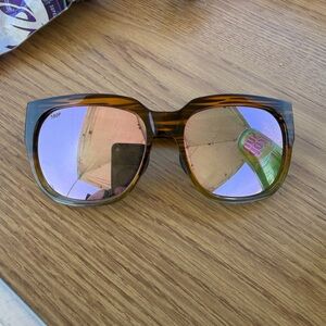 Costa Tortoise Frame Sunglasses with Pink-Reflective Lenses